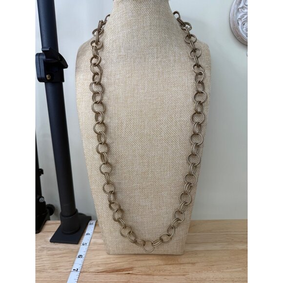 Betsey Johnson Gold-Tone 36" Heavy Double-Ring Chain Link Necklace - Picture 2 of 12